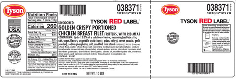 Chicken Breast Fillet Breaded Golden Crispy Select Cut Rtc 4 Oz 38371-0928