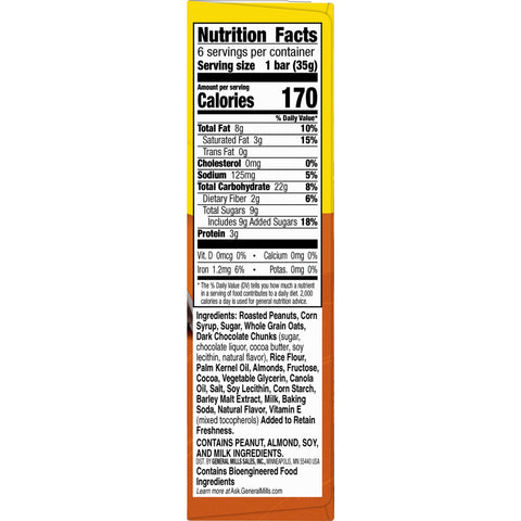Nature Valley Sweet and Salty Nut Dark Chocolate Peanut Almond Snack Bar, 7.44 Ounce -- 12 per case.