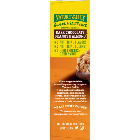Nature Valley Sweet and Salty Nut Dark Chocolate Peanut Almond Snack Bar, 7.44 Ounce -- 12 per case.
