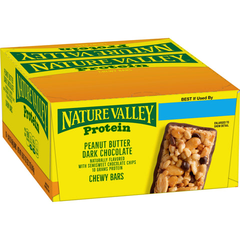 Nature Valley Peanut Butter Dark Chocolate Protein Chewy Bar, 22.7 Ounce -- 8 per case.