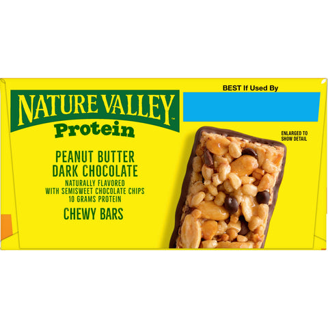 Nature Valley Peanut Butter Dark Chocolate Protein Chewy Bar, 22.7 Ounce -- 8 per case.
