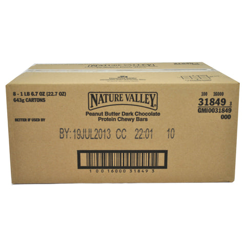 Nature Valley Peanut Butter Dark Chocolate Protein Chewy Bar, 22.7 Ounce -- 8 per case.