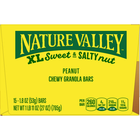 Nature Valley Chewy Sweet and Salty Peanut Granola Bars, 1.8oz Bars -- 120 Bars Per Case