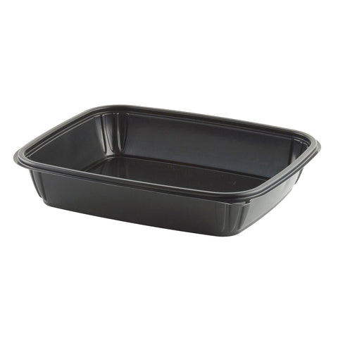 Container Plastic Black Microwavable 80 Oz