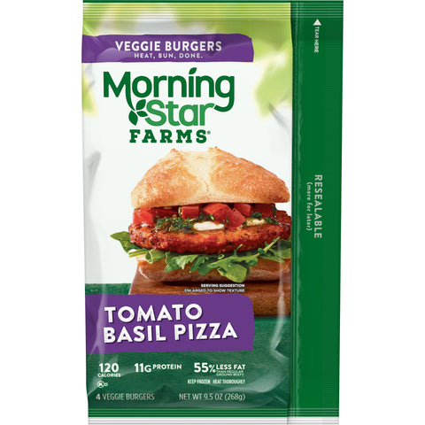 Morningstar Farms Tomato and Basil Pizza Veggie Burger, 9.5 Ounce -- 8 per case.