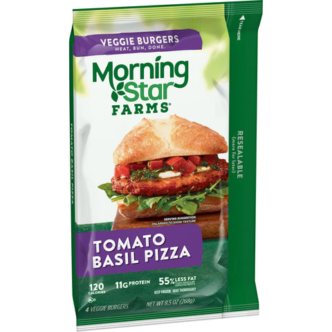 Morningstar Farms Tomato and Basil Pizza Veggie Burger, 9.5 Ounce -- 8 per case.