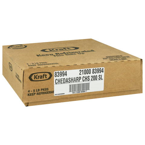 Kraft Chedasharp Sliced Cheese, 5 Pound -- 4 per case.