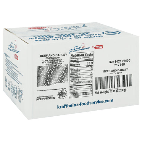 Chef Francisco Truesoups Beef and Barley Soup, 4 Pound -- 4 per case