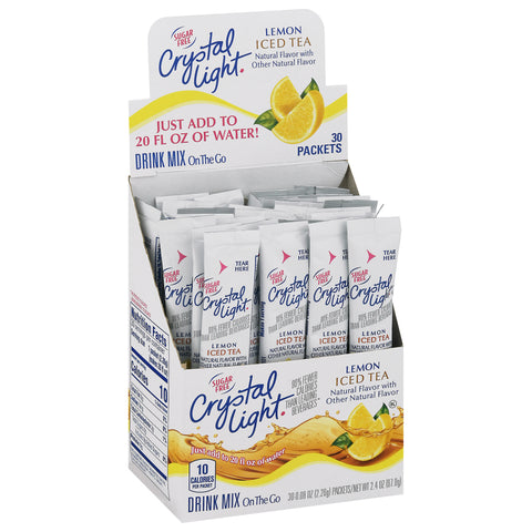 Krafts Crystal Light On The Go Iced Tea Drink 20 Ounce, 30 per pack -- 4 packs per case.