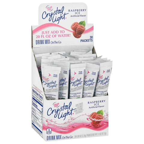 Crystal Light Raspberry On The Go Drink 120 Case .94 Pound