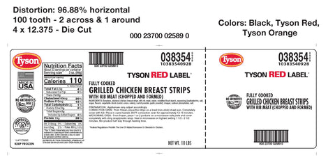 Chicken Breast Strips Small Select Cut Grilled Fc 38354-0928