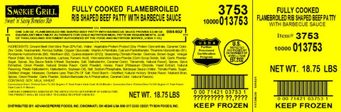 Beef Rib Pattie With Bbq Sauce Fc Cn 3 Oz 3753
