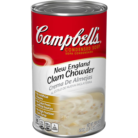 Campbells Condensed New England Clam Chowder - 50 oz. can, 12 per case