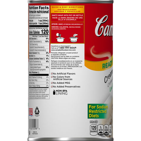 Campbell's® SOUP CREAM OF MUSHROOM CLASSIC LOW SODIUM