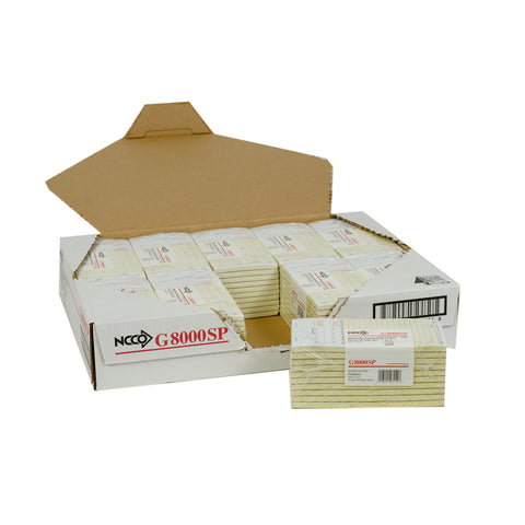 National Checking Company Interleaving Carbon Guest Check Board - 2 Part Gold, 16 Line, 3.4 x 6.75 inch -- 10 per case.