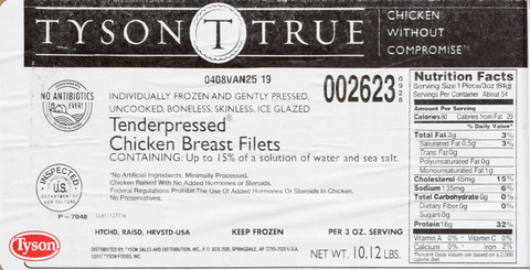 Chicken Breast Fillet Tenderpressed Rtc 3 Oz 2623-0928