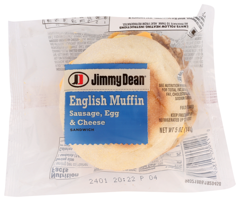 Jimmy Dean Muffin and Sausage, Egg with Cheese Sandwich, 5 Ounce -- 12 per case.