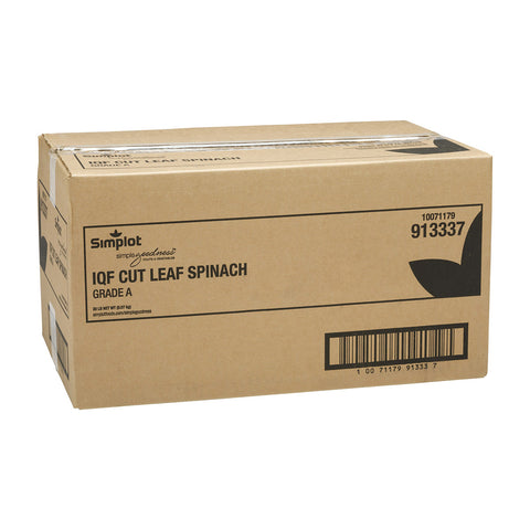 Simplot IQF Chopped Spinach - 20 lb. package, 1 package per case