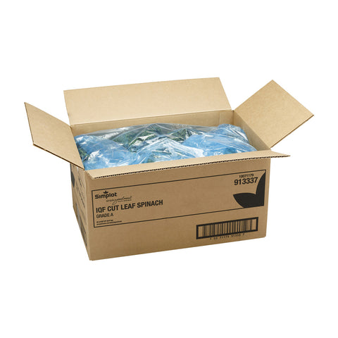 Simplot IQF Chopped Spinach - 20 lb. package, 1 package per case