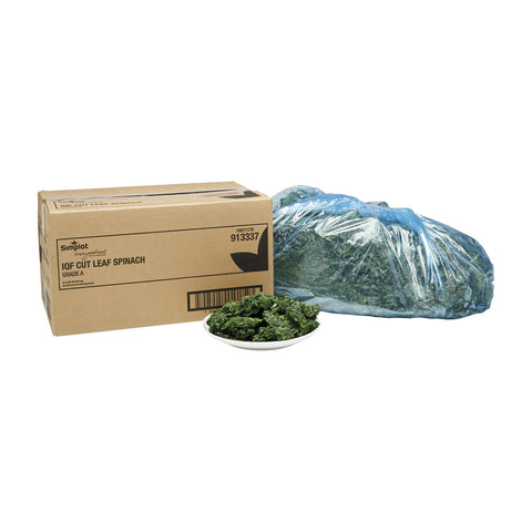 Simplot IQF Chopped Spinach - 20 lb. package, 1 package per case