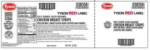 Chicken Breast Strip Large Select Fajita Seasoned Fc 38358-0928