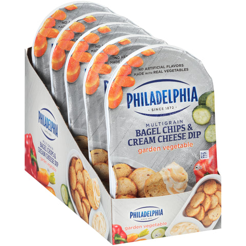 Snack Bagel Chips Cream Cheese Dip Garden Vegetable