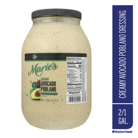 Maries Creamy Avocado Poblano Dressing, 1 Gallon -- 2 per case