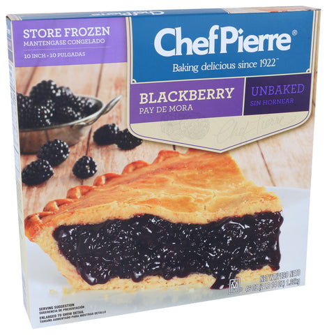 Sara Lee Chef Pierre Traditional Unbaked Blackberry Fruit Pie, 10 inch -- 6 per case.