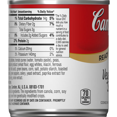 Campbells Ready To Serve Vegetable Soup - 7.25 oz. can, 24 per case