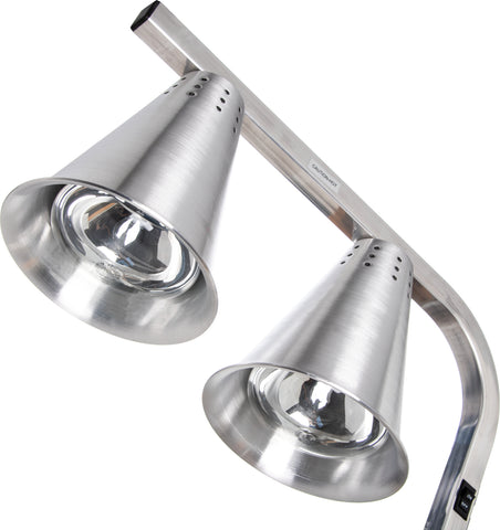 Heat Lamp Aluminum Two Bulb Free Standing Adjustable