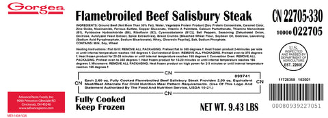 Advance Food Charbroil Salisbury Steak, 3 Ounce -- 50 per case.