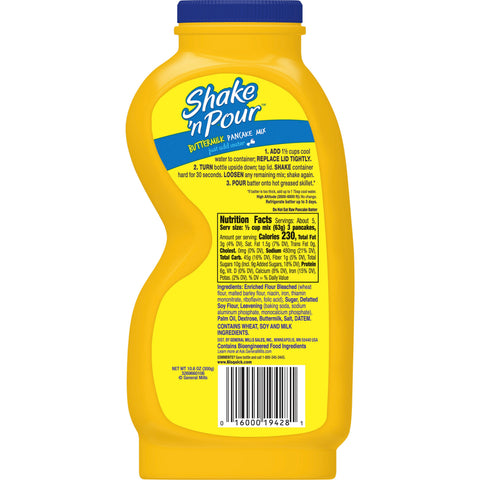 Bisquick Shake N Pour Buttermilk Pancake Mix, 10.6 Ounce -- 8 per case.
