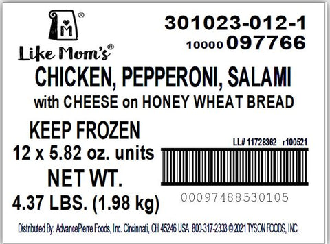 Sandwich Chicken Pepperoni & Salami W/ Cheese 5.9 Oz 301023-012-1
