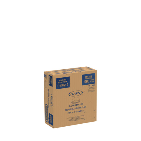 Dart Clear Polyethylene Terephthalate Dome Lid Only without Hole -- 1000 per case