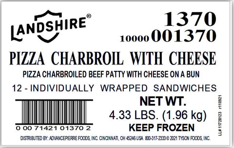 Advance Pierre Fast Choice Pizza Charbroil Burger with Cheese, 5.6 Ounce -- 12 per case.