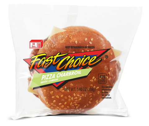 Advance Pierre Fast Choice Pizza Charbroil Burger with Cheese, 5.6 Ounce -- 12 per case.