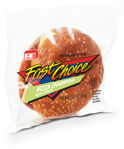 Advance Pierre Fast Choice Pizza Charbroil Burger with Cheese, 5.6 Ounce -- 12 per case.