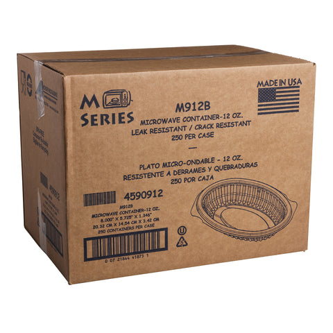 MicroRaves® CONTAINER PLASTIC BLACK OVAL CASSEROLE 12 OZ