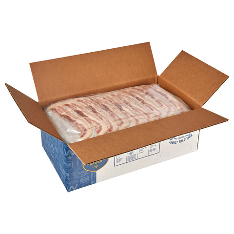 Wright Traditional 18 22 Natural Hickory Smoked Flat Pack Bacon, 15 Pound.