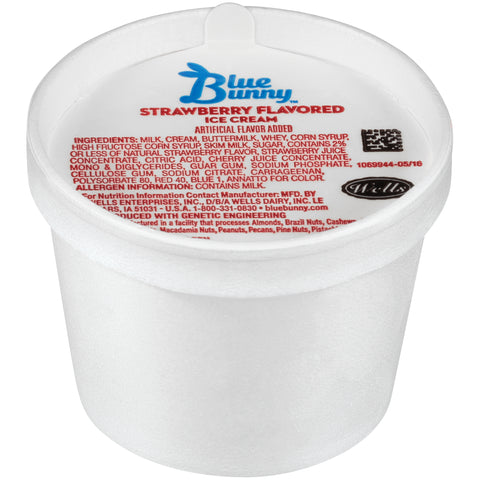 Blue Bunny Strawberry Ice Cream, 4 Fluid Ounce Cup -- 48 per case