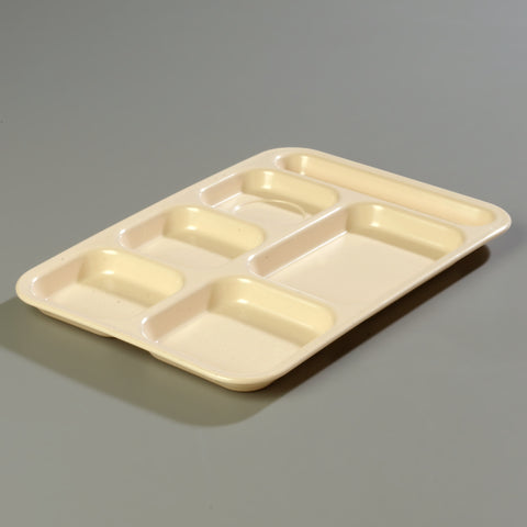 Tray Serving 6-compartment Right Hand Tan 14.5x10