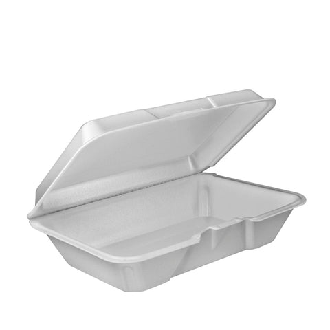 Container Foam White All Purpose Single Compartment W/ Removable Lid 9.3x6.4x2.9