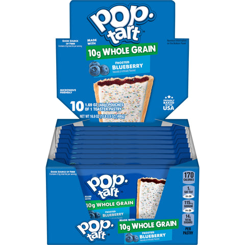 Kelloggs Pop-Tarts Whole Grain Blueberry Toaster Pastry, 1.76 Ounce -- 120 per case