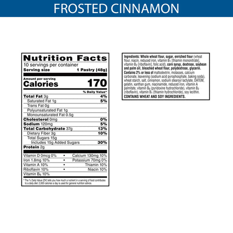 Pop Tarts Whole Grain Frosted Brown Sugar Cinnamon Toaster Pastry, 1.69 Ounce -- 120 per case