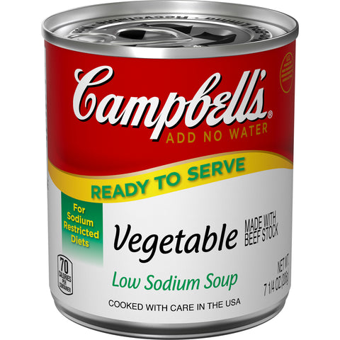 Campbells Ready To Serve Low Sodium Vegetable Soup - 7.25 oz. can, 24 per case