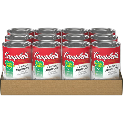 Campbells Condensed Healthy Request Cream of Mushroom Soup - 50 oz. can, 12 per case