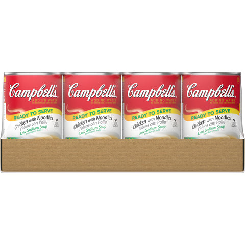 Campbells Ready To Serve Low Sodium Chicken Noodle Soup - 50 oz. can, 12 per case