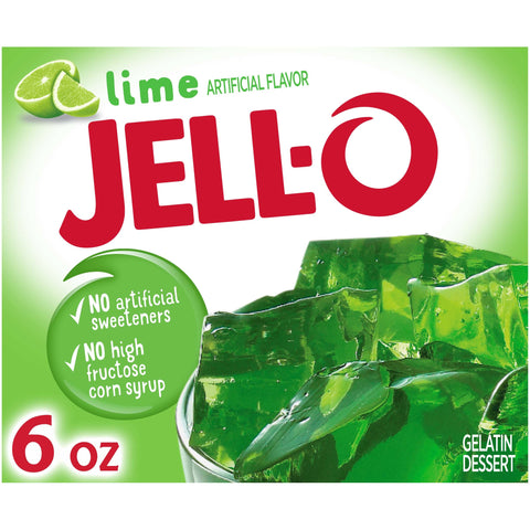 Kraft Jello O Gelatin Lime Dessert, 6 Ounce -- 24 per case.