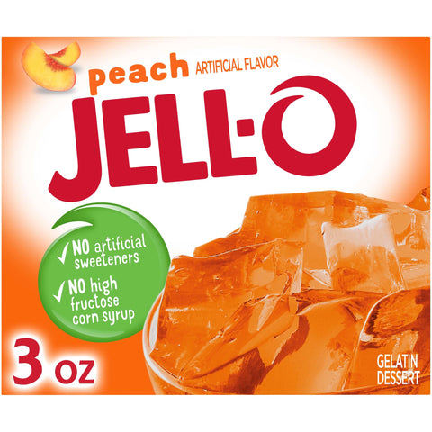 Jello Peach Gelatin, 3 Ounce -- 24 Case