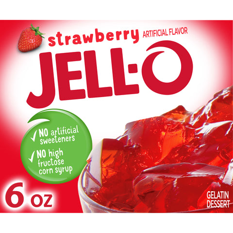 Jello Strawberry Gelatin, 6 Ounce -- 24 Case